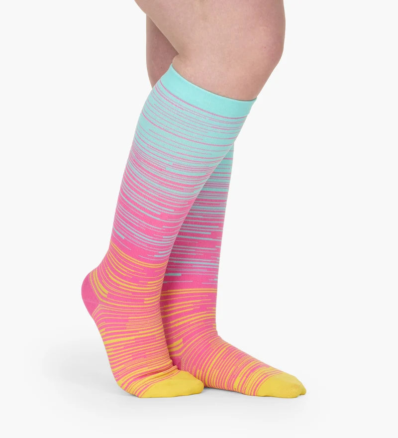 Wide Compression Socks - Stripes