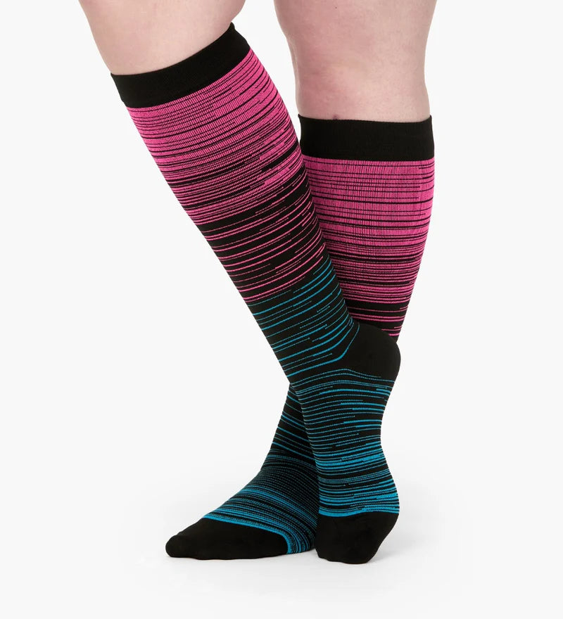 Wide Compression Socks - Stripes