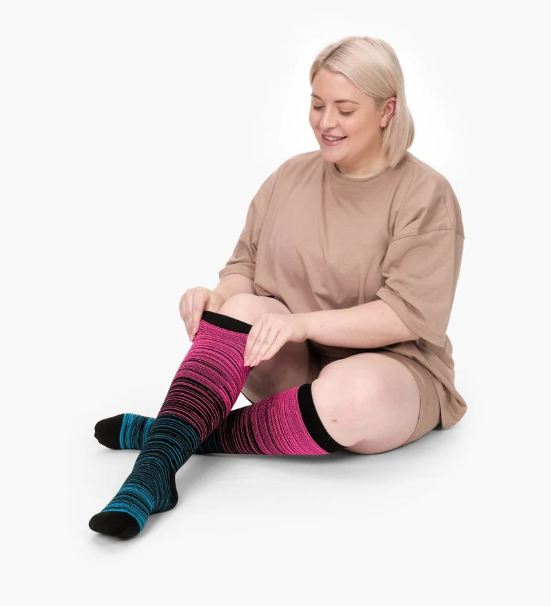 Wide Compression Socks - Stripes