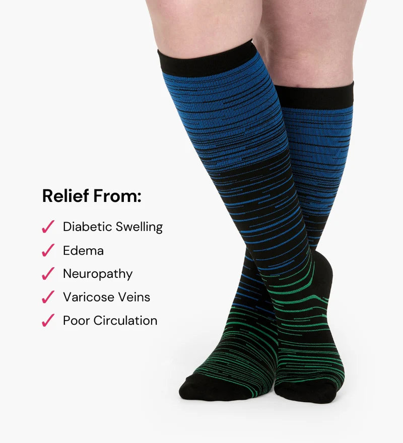 Wide Compression Socks - Stripes