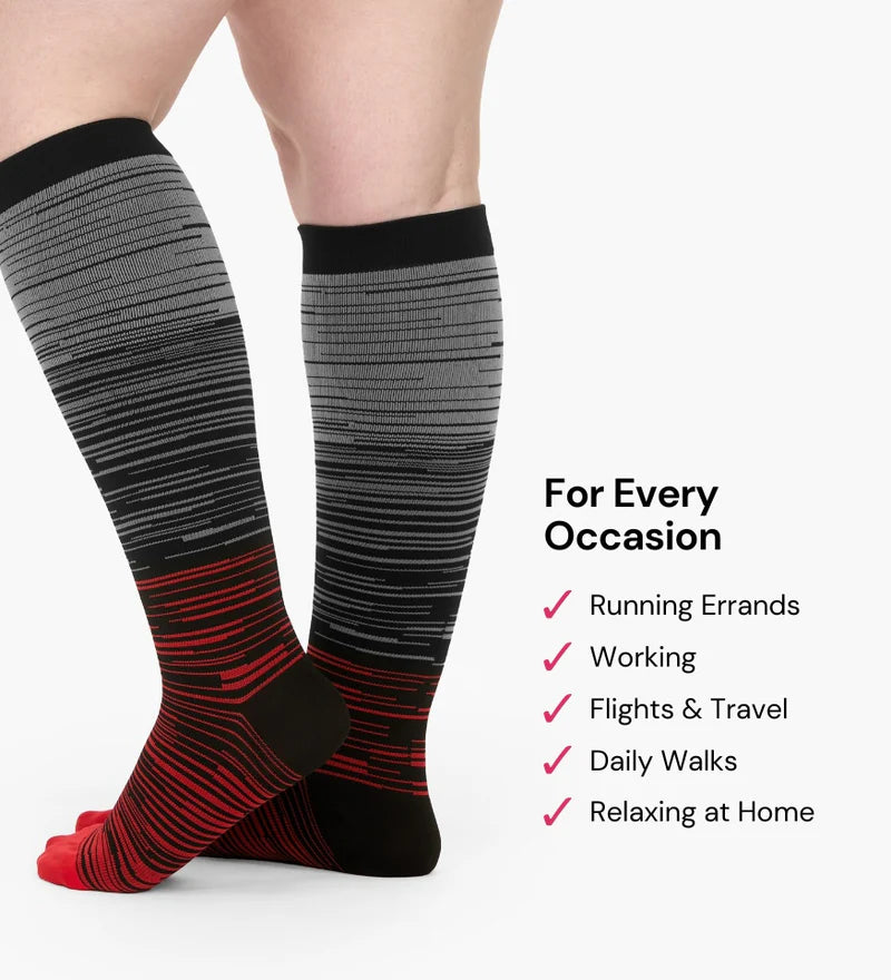 Wide Compression Socks - Stripes