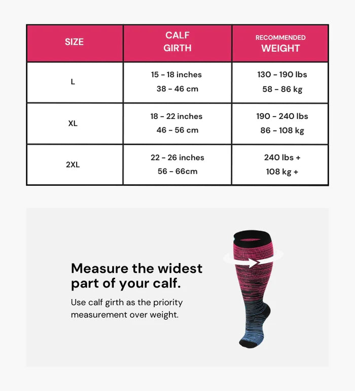 Wide Compression Socks - Stripes